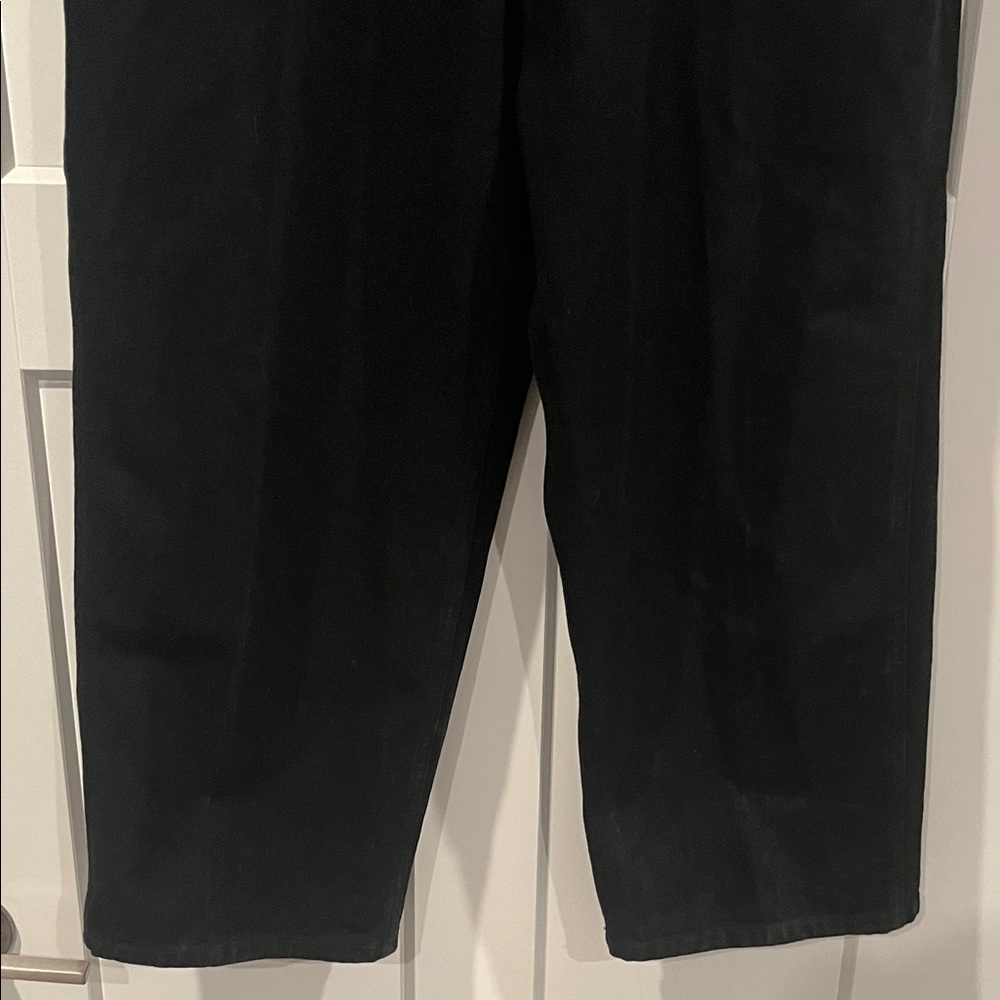 90s Y2K Tommy Hilfiger Black Carpenter Jeans Wide Leg Grunge 36/30 36 30 - Picture 9 of 16